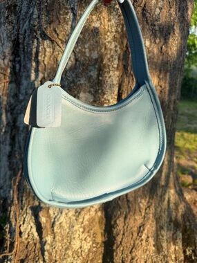 Coach Pale Blue Crescent Shoulder Bag 7414